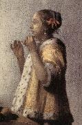 VERMEER VAN DELFT, Jan Woman with a Pearl Necklace (detail)  gff oil
